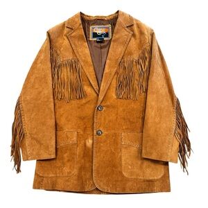 Cripple Creek Vintage Suede Leather Fringe Jacket